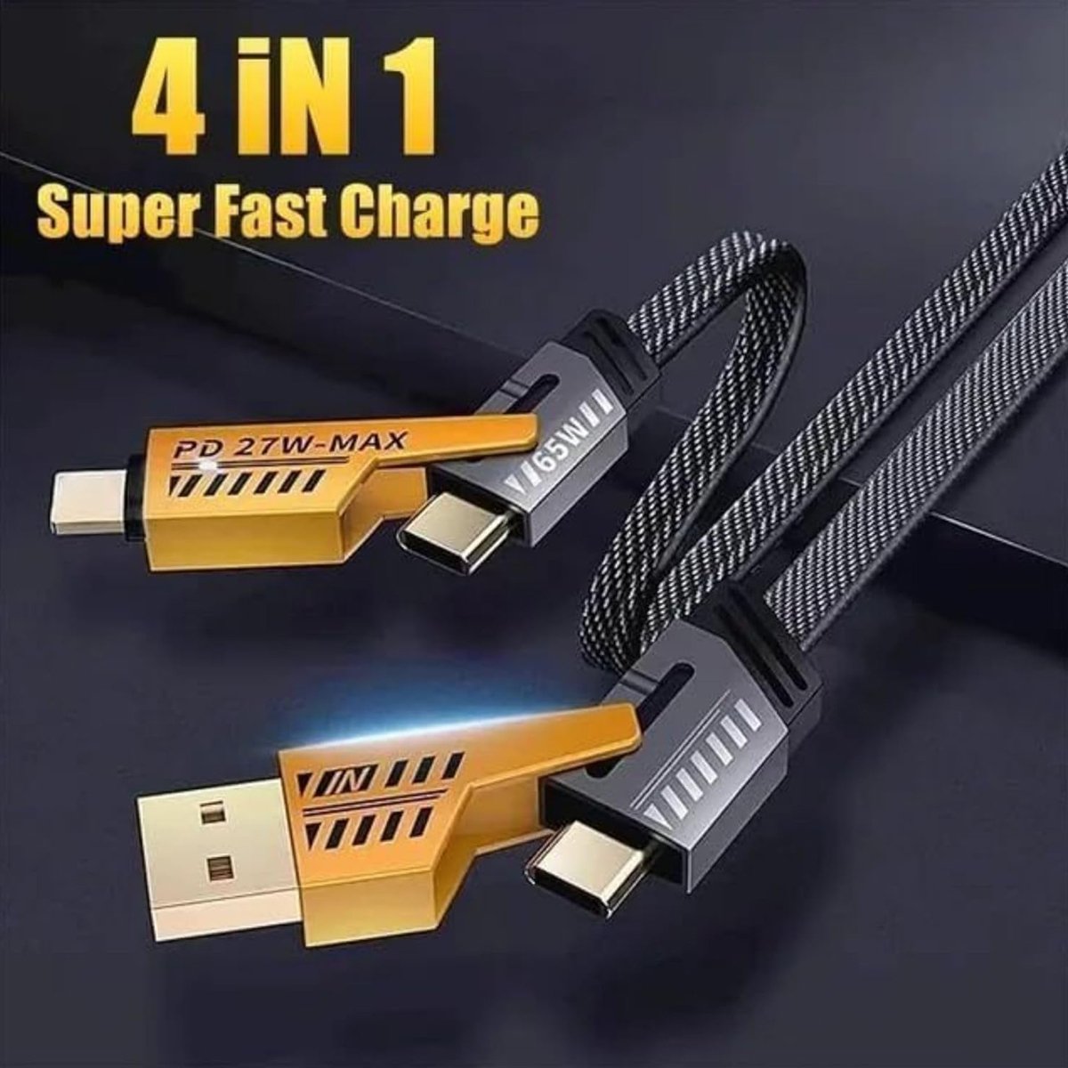 کیبل چارج همه‌کاره 4 در 1 (4in1 Fast Charging Cable)