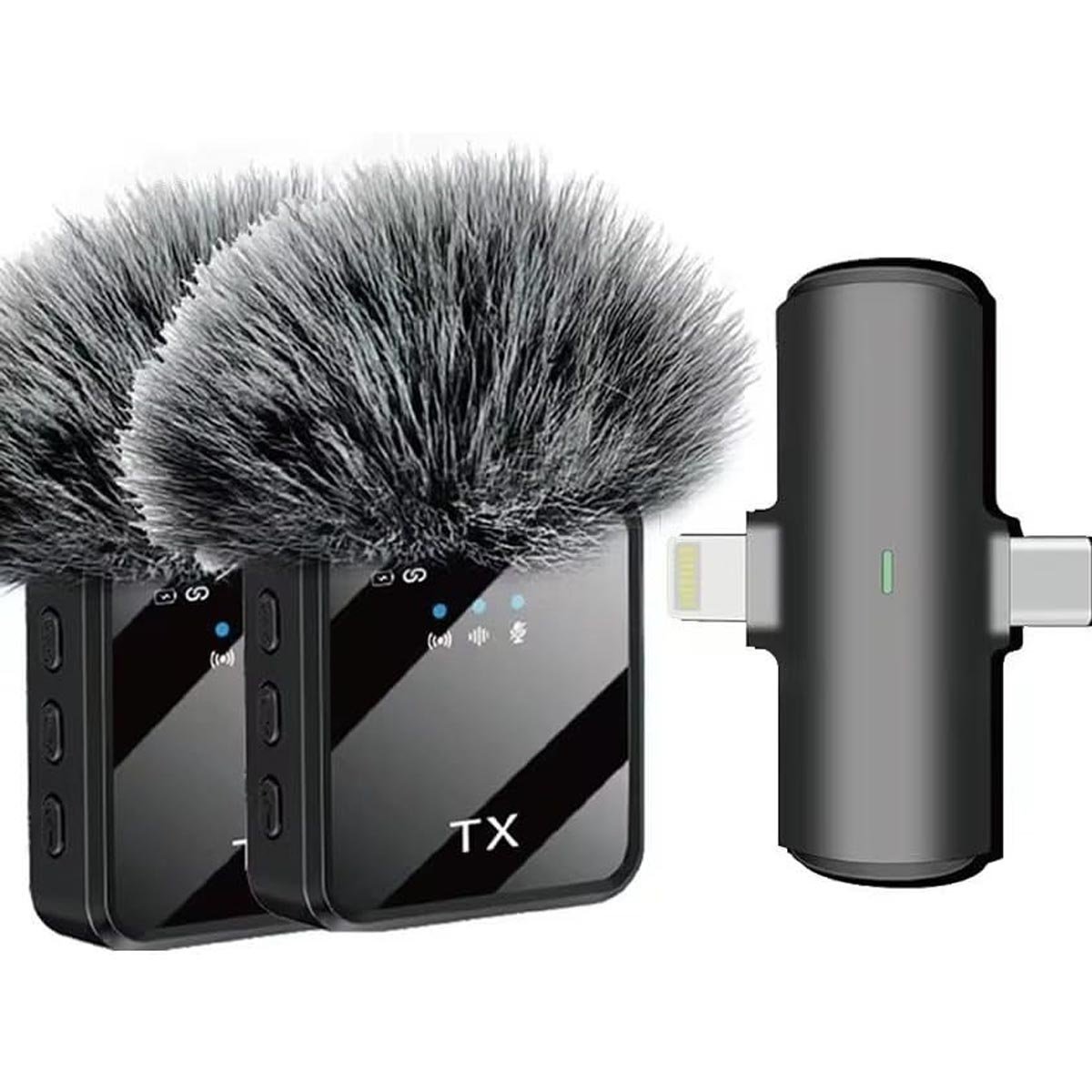 مایک وایرلیس F15-2 دوگانه (Dual Mini Wireless Microphone 3-in-1)