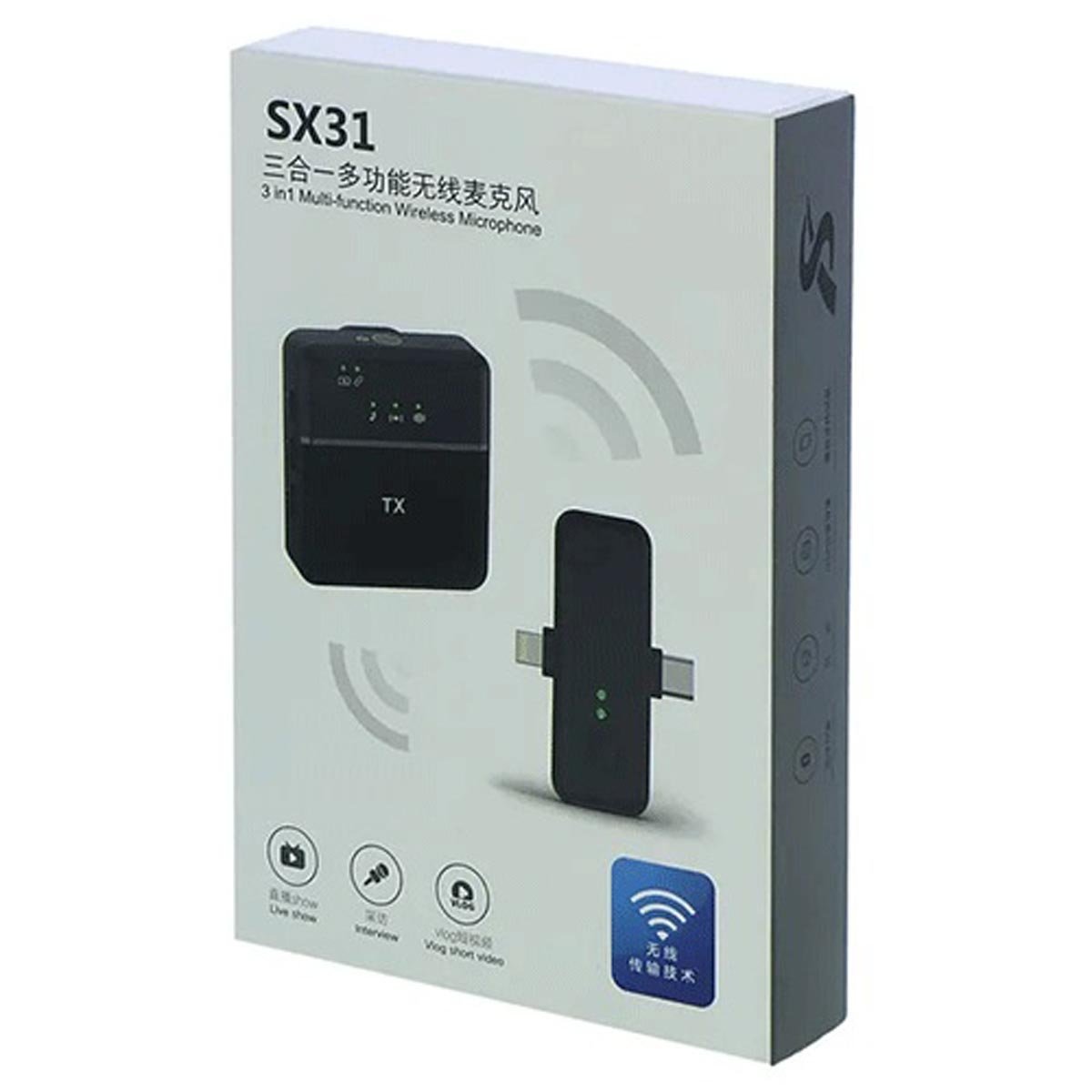 مایک وای‌فای SX31 (Wireless Lavalier Microphone)